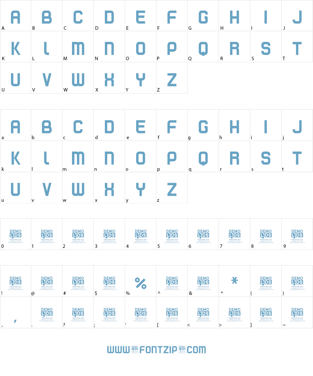 Mini clave DEMO Font Character
